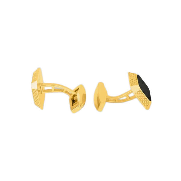 Signature Octo Cufflinks – Yellow Gold Plated Sterling Silver with Black Onyx