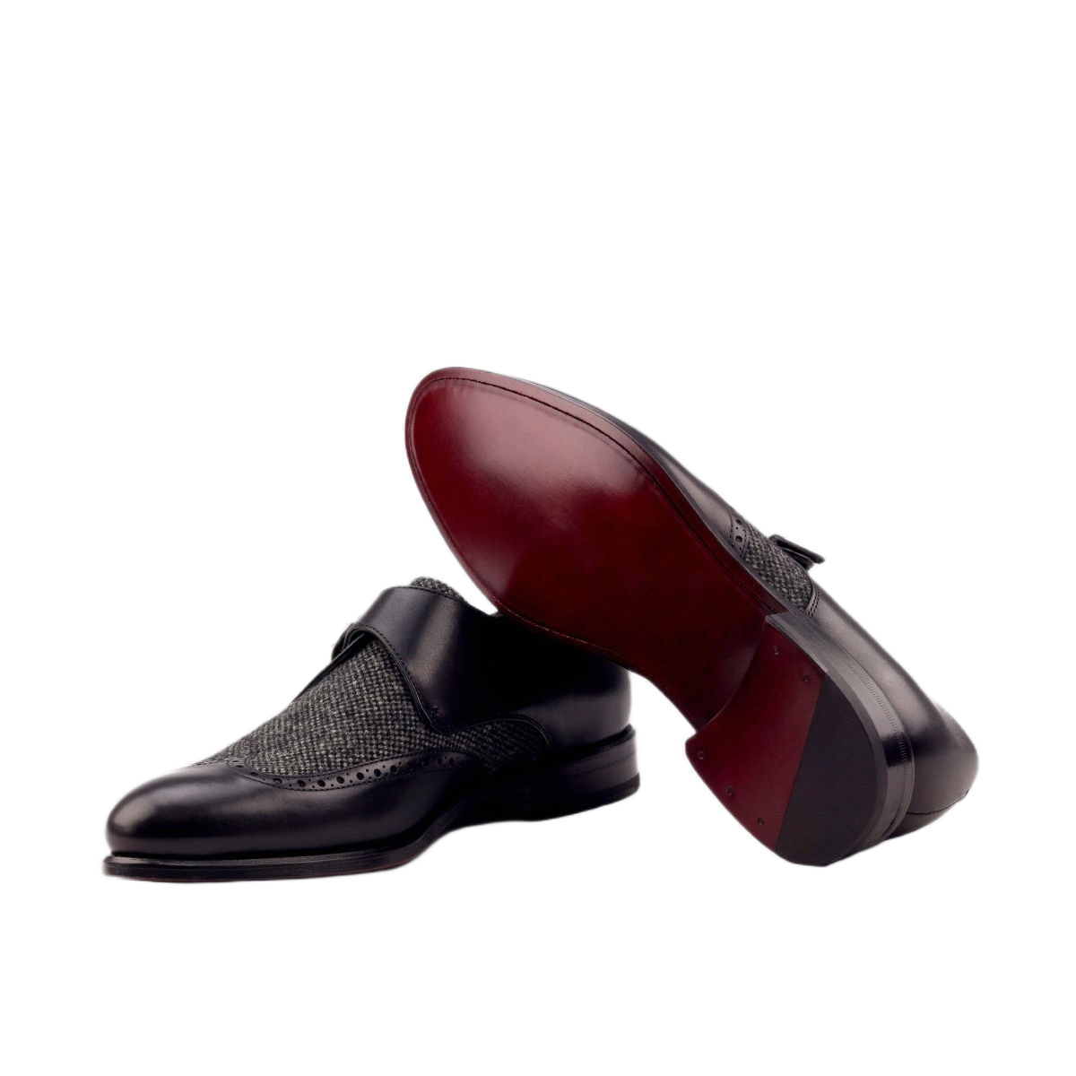 Black Nailehead Fabric Single Monk