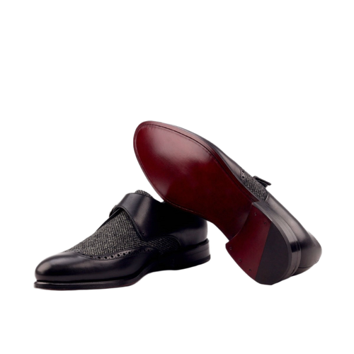 Black Nailehead Fabric Single Monk
