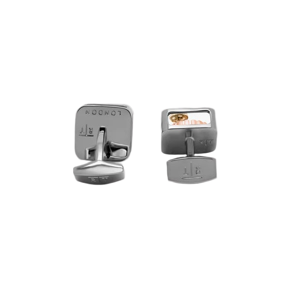 Square Gear Cufflinks – Black Gunmetal Plated