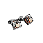 Square Gear Cufflinks – Black Gunmetal Plated