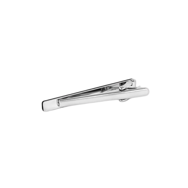 Thompson Cairo Leaf Tie Clip – White Bronze Plated with Black & White Enamel