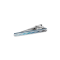 Thompson Cairo Leaf Tie Clip – White Bronze Plated with Blue Enamel