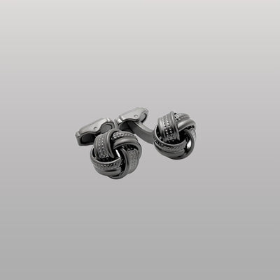 Satin Dot Knot Cufflinks – Gunmetal Finish