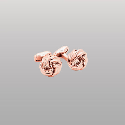 Satin Dot Knot Cufflinks – Rose Gold Plated