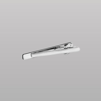 Thompson Cairo Leaf Tie Clip – White Bronze Plated with Black & White Enamel