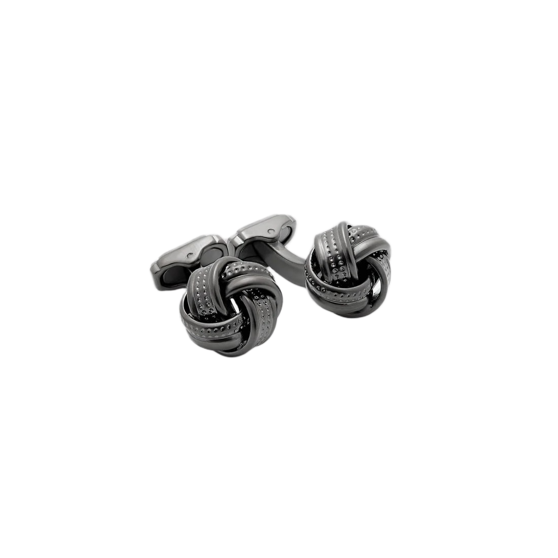 Satin Dot Knot Cufflinks – Gunmetal Finish
