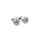 Satin Dot Knot Cufflinks – Rhodium Finish