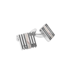 Thompson Summer Stripes Cufflinks – Palladium Plated with White Mother of Pearl