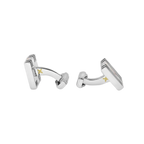 Thompson Summer Stripes Cufflinks – Palladium Plated with White Mother of Pearl