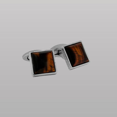 Titanium Classic Cufflinks with Red Tiger Eye