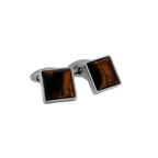 Titanium Classic Cufflinks with Red Tiger Eye