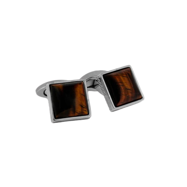 Titanium Classic Cufflinks with Red Tiger Eye