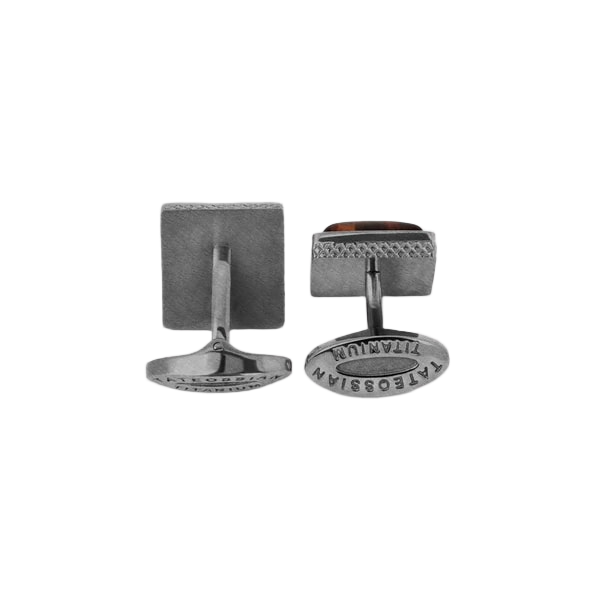 Titanium Classic Cufflinks with Red Tiger Eye