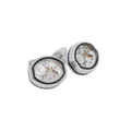 Tonneau Skeleton Cufflinks – Palladium & Blue Enamel