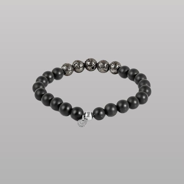 Vesuvius Bracelet – IP Plated Stainless Steel with Black Agate