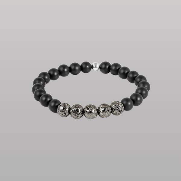 Vesuvius Bracelet – IP Plated Stainless Steel with Black Agate