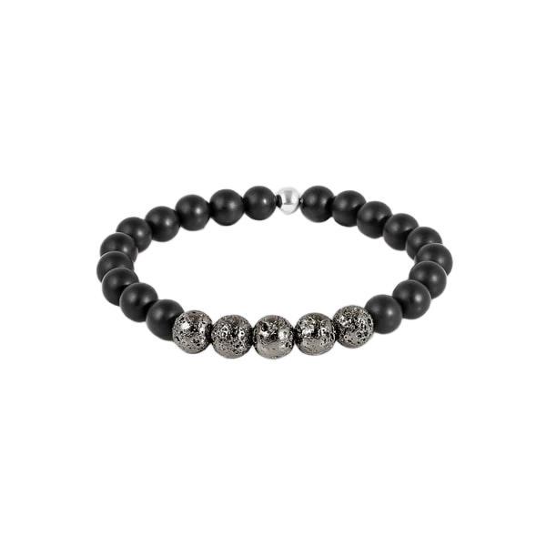 Vesuvius Bracelet – IP Plated Stainless Steel with Black Agate