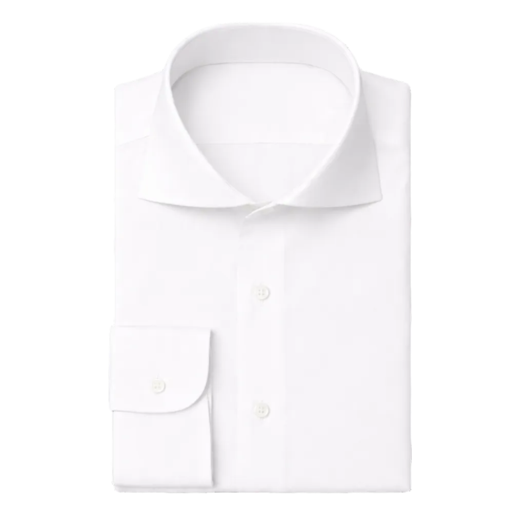 White Spread Collar Dress Shirt